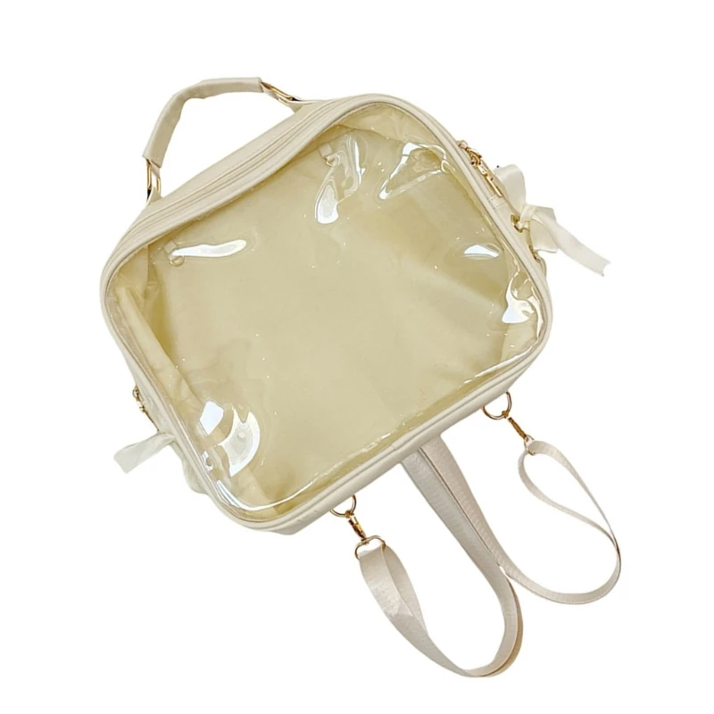 Mochila multiusos PVC para mujer, bolso cruzado transparente, para exhibición Pin Animes