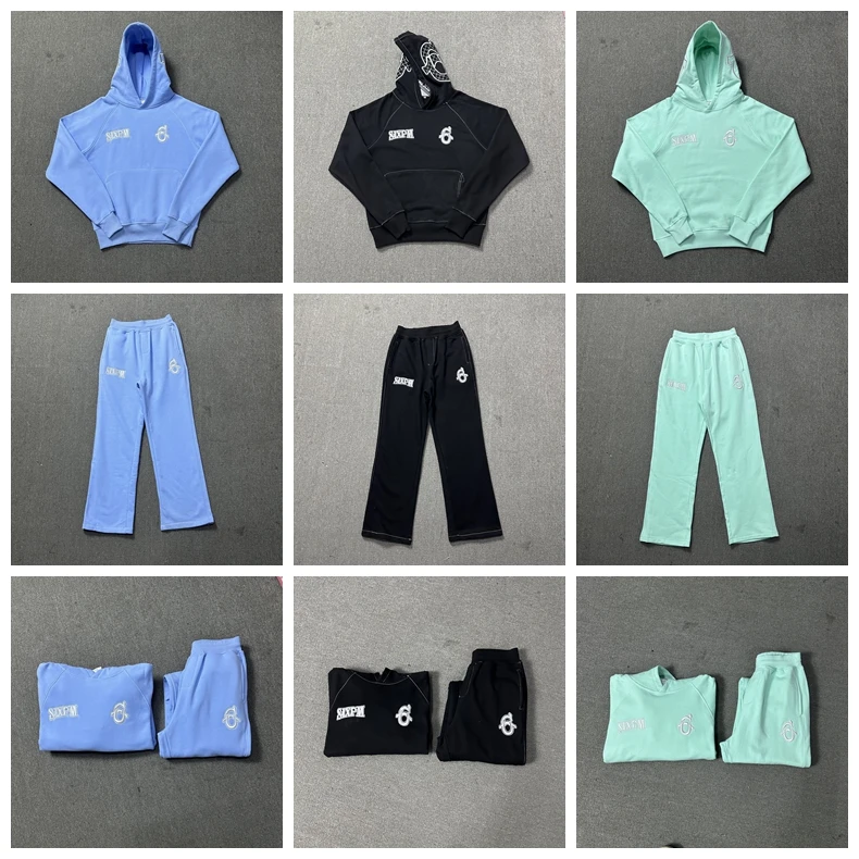 

6PM вышитые буквы американские уличные свободные толстовки с капюшоном дрель спортивные повседневные прямые спортивные штаны комплект для подростков