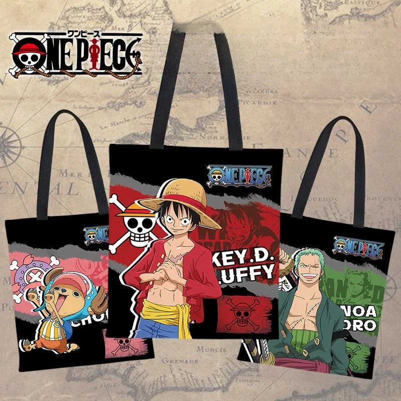 

One Piece anime Luffy Nami Chopper Zoro Sanji peripheral canvas bag cute two-dimensional shoulder bag shopping bag holiday gift