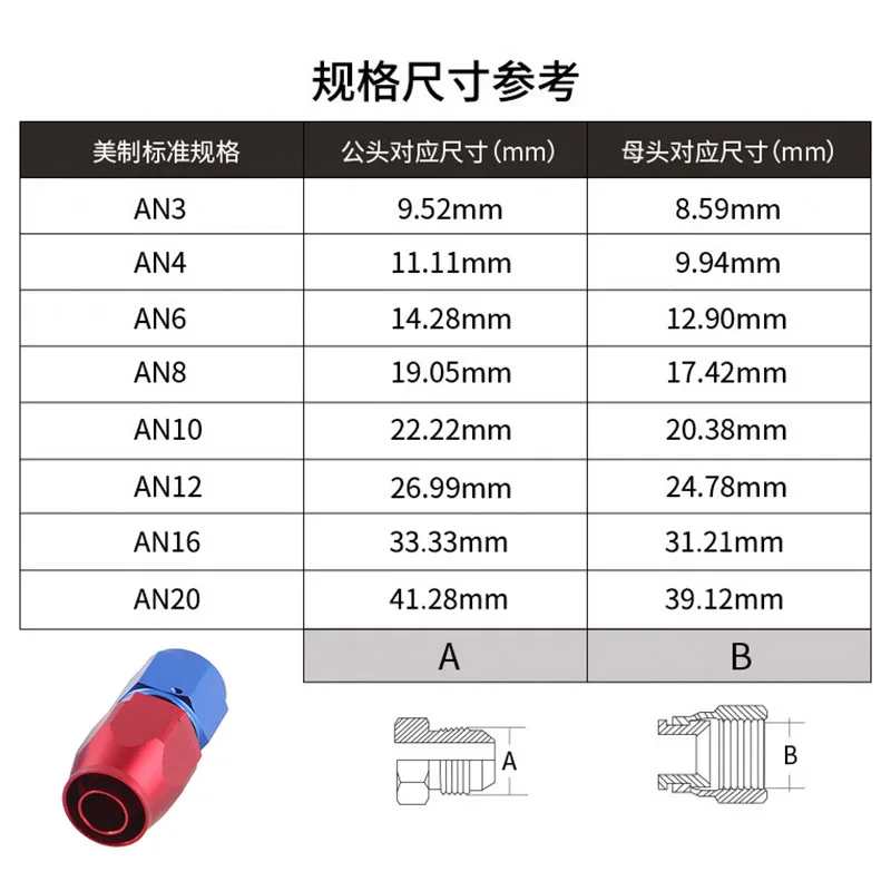 2 Stuks CPE Brandstofslang Swivel Adapter Fittings Aluminium AN4/6/8/10 Slang End Adapter fittingen Olie Brandstofslang Fitting 0/45/90 Graden