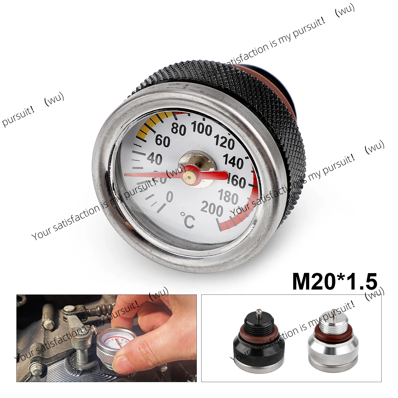 Piezas modificadas para motocicleta, medidor de aceite, medidor de temperatura de aceite, medidor de temperatura del motor, accesorios de varilla medidora de aceite