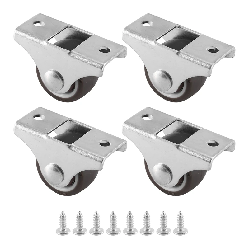 A47U 4 Pcs Mini Casters Furniture Casters Small 25mm Fixed Casters Directional Movable Casters Movable Casters for Furniture