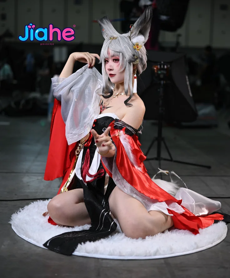 Hsin Moon Fox Star Cos Full Outfit Sexy Chinese Style Fox Lady Wuthering Waves Costume Women Halloween Cosplay Gorgeous Hanfu view 6