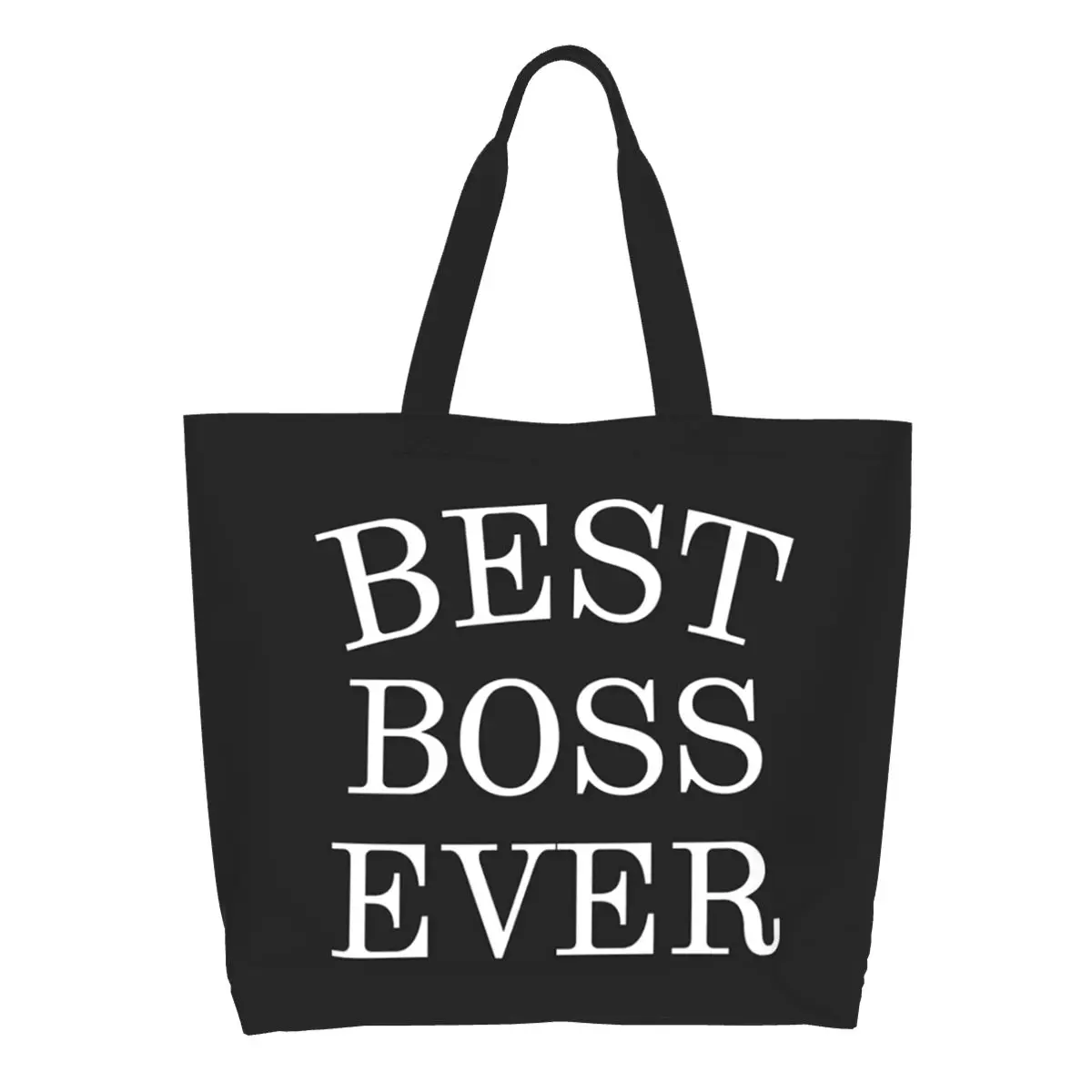 Lady Best Boss Ever Shopping Tote Bag Canvas Large Capacity Shoulder Bags Shopper Grocery Handbag for Women