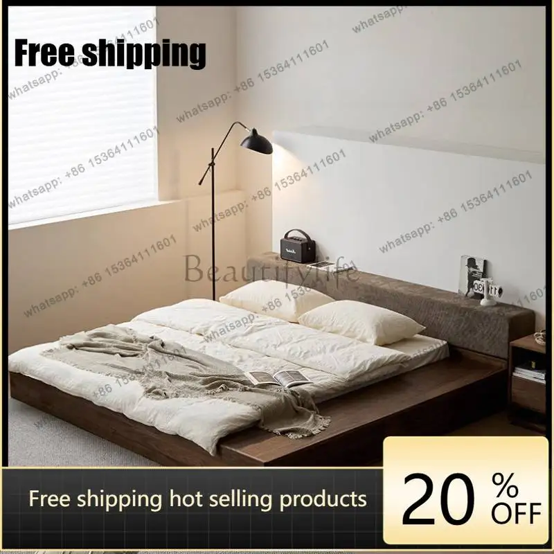 LJY European Heavy Double Bed Couples Elegant Normal Storage Adults Double Bed Luxury Floating Metal Cama Casal Furniture For Ho