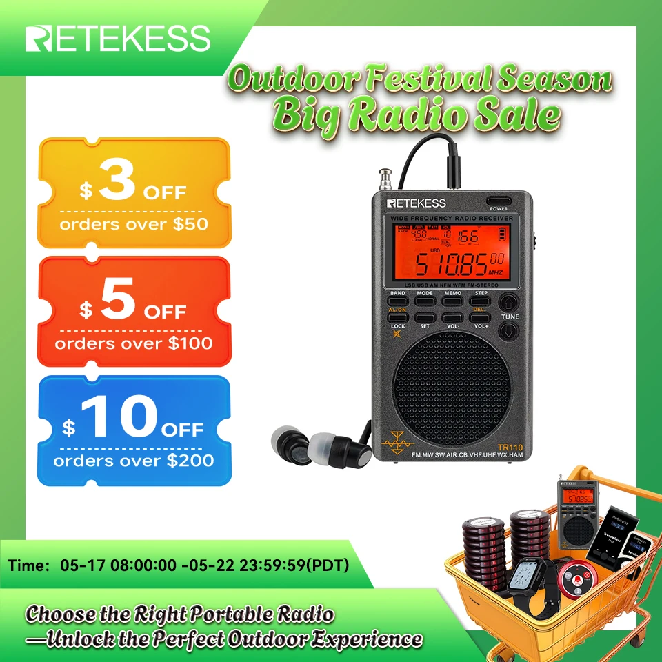 RETEKESS TR110 ラジオ ポータブルデジタルラジオ 短波ラジオ FM/SW/MW