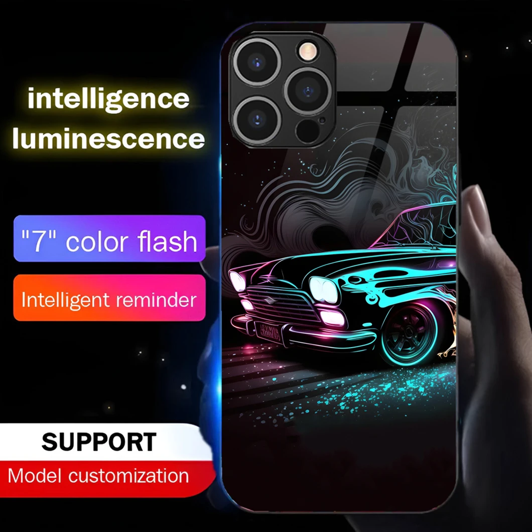 

Cyber Future Car LED Calling Light Flash Phone Case Luminous Cover For Samsung S25 S24 S23 S22 S21 S20 FE Note 10 20 Plus Ultra