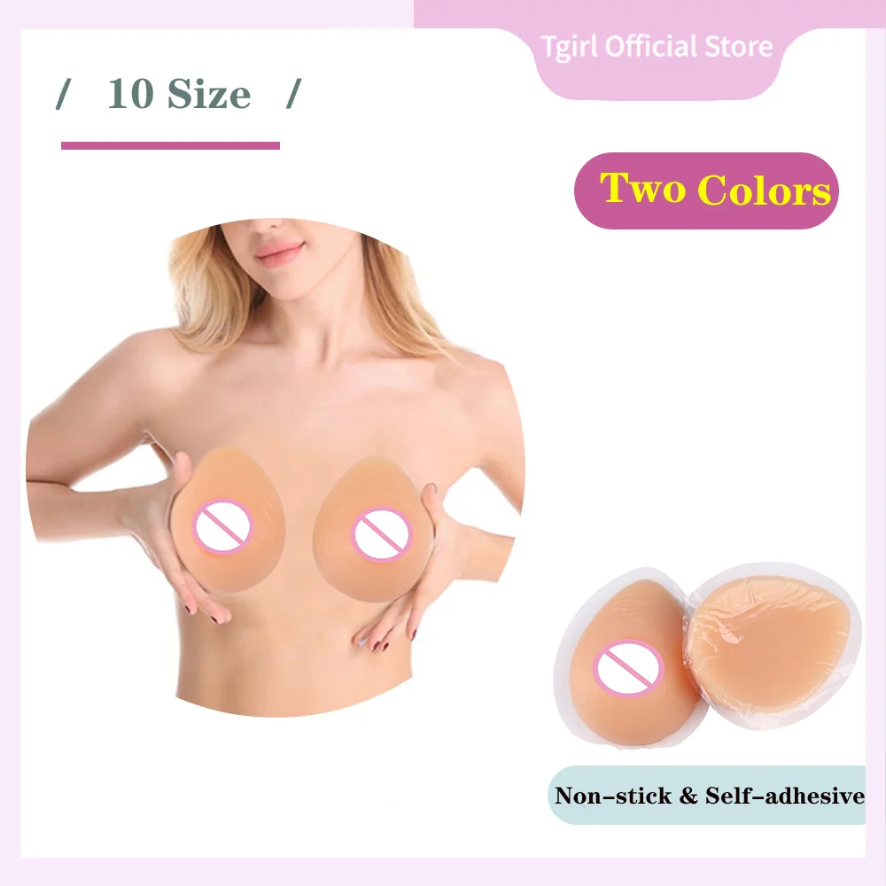 Tgirl Sticky Boobs,Fake Breast Silicone Adhesive Pad 2Pcs Push Up Mastectomy Bra Nipple Cover Bikini Insert Swimsuit Big Tit Pad