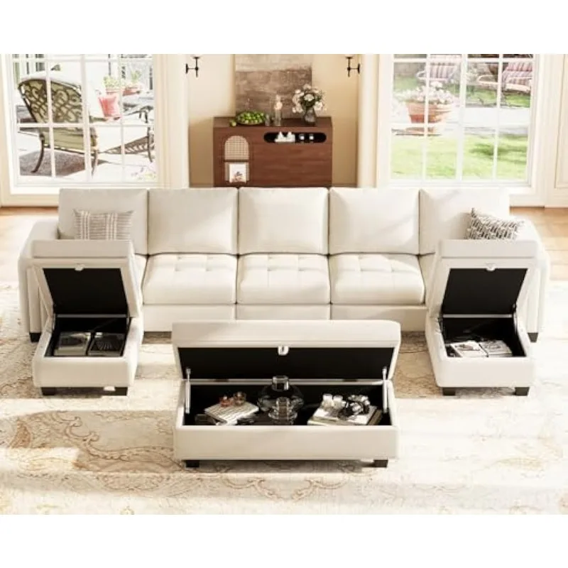 طقم أريكة مقطعي رائع طقم أريكة مخملي على شكل حرف U مع أريكة مقطعية واسعة قابلة للتحويل #3