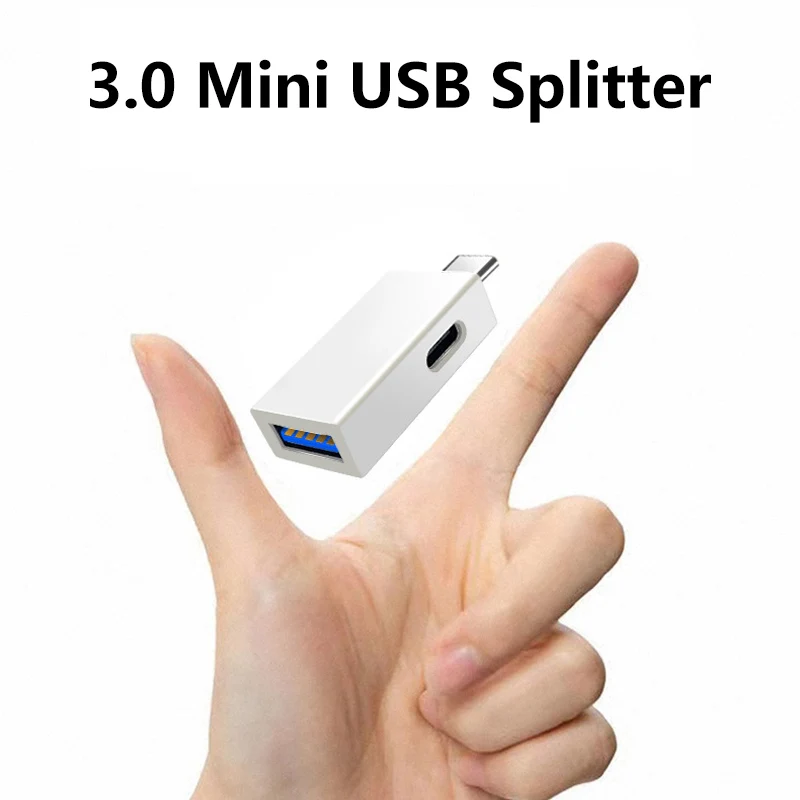 Adapter USB C OTG 2 w1 typ C męski na USB typ C żeński Port ładowania z żeńskim adapterem USB do laptopa Samsung Huawei