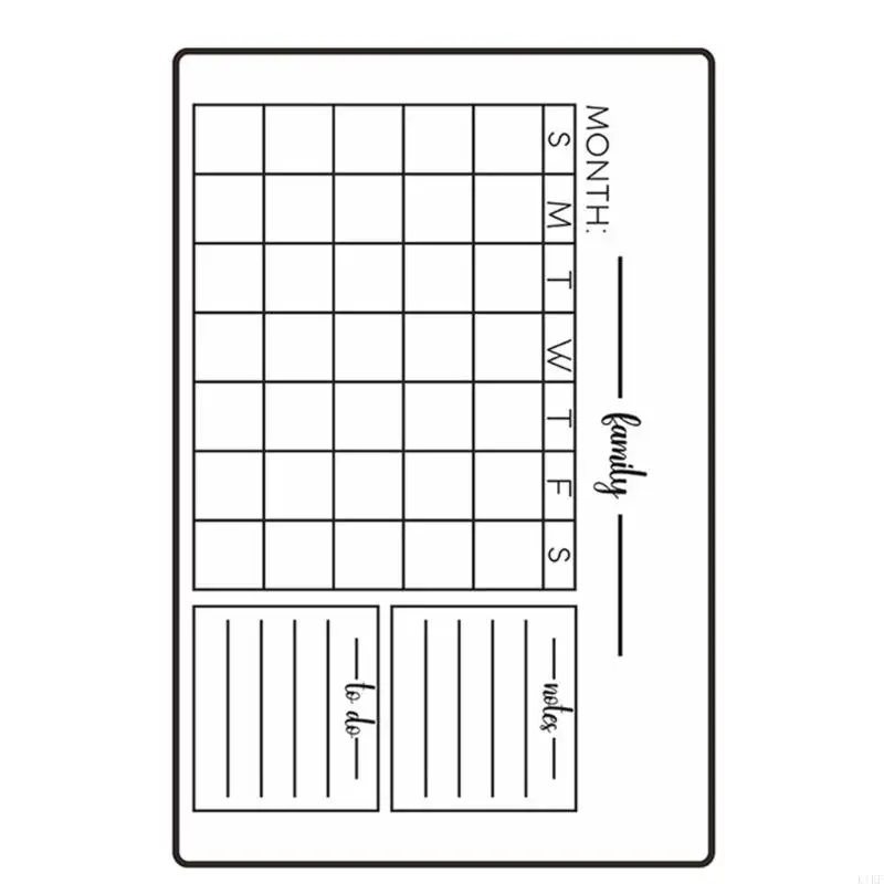 Kalender Kulkas Magnetik yang Dapat Digunakan Kalender dengan Marker Fridge Calendar Weekly Monthly Planner untuk Rumah