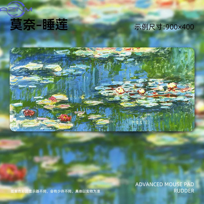 Oil Painting Mouse Pad Large Office Desk Anti Slip Computer Keyboard Pads Van Gogh Monet Laptop Desk Mat  Computer Game Accessor