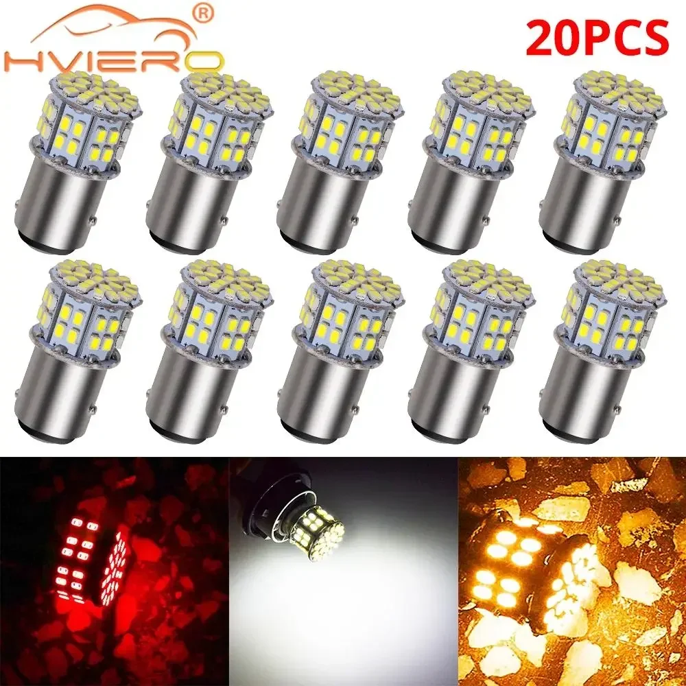 

20X Car Brake Light Multiple Color Auto Turn Signal Bulb Styling License Plate Lights 1156 1157 3020 50SMD Trunks Reversing Lamp