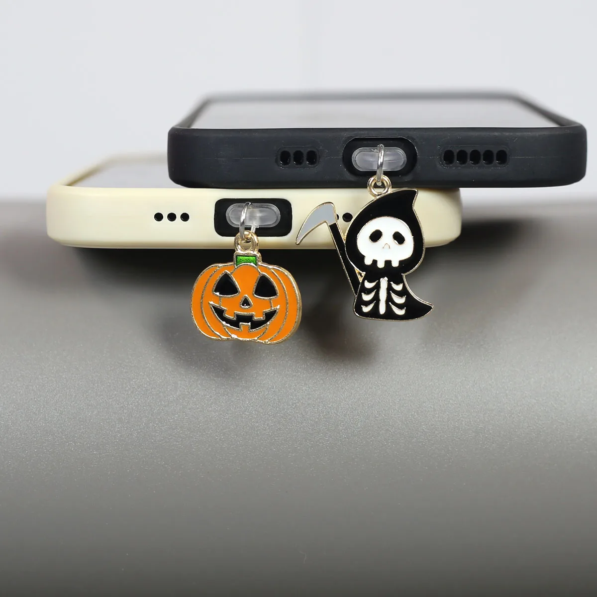 Mobile Phone Dust Plug Ghost And Pumpkin Head Halloween Phone Decoration Accessories Pendant For Iphone Type-C Port Dust Plug