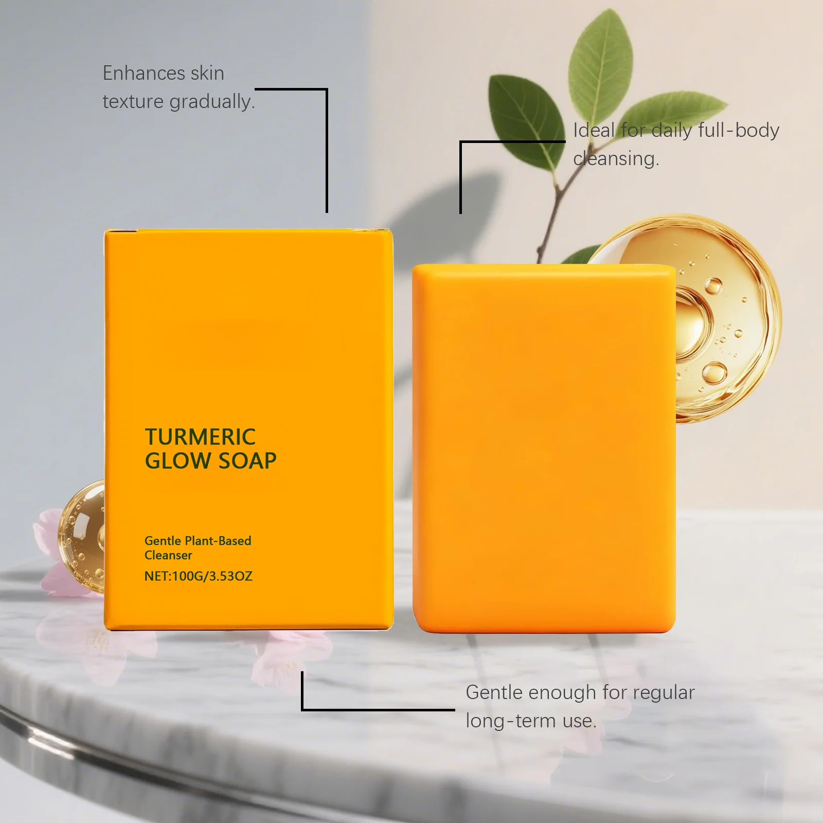 Turmeric Body Soap Exfoliating Gentle Cleansing Moisturizing Revitalizing Brightening Oil Control Remove Dirt Glowing Body Soap