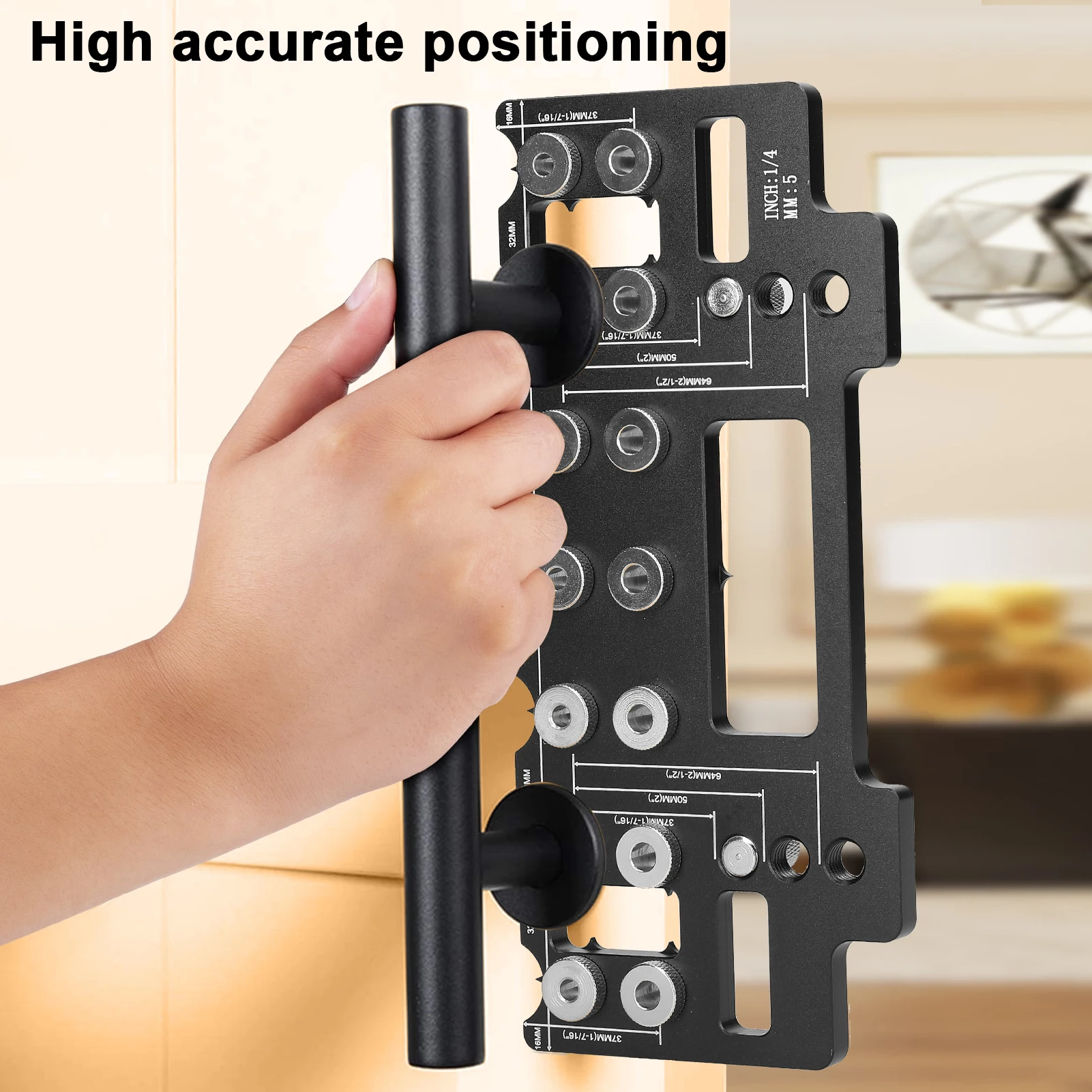 Holes Punch Locator Cabinet Hardware Jig Shelf Pin Drill Guide Hole Opener for Door Installation Household Woodworking Tools