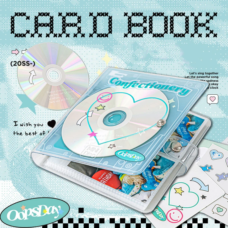 

Retro CD Korean Idol Photocards Collect Book Binder A7 Notebook Diary Agenda Planner Stationery Album Book DIY