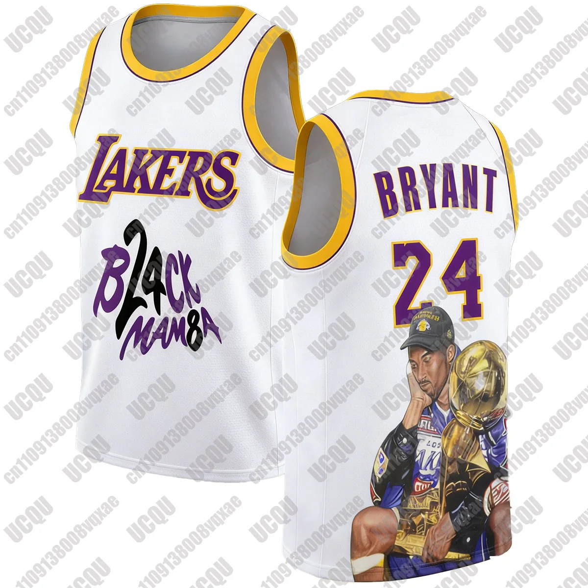 2026 #24 Black Mamba Print Basketball Jersey Mesh Sleeveless Tank Top Breathable Athletic Shirt for Fans