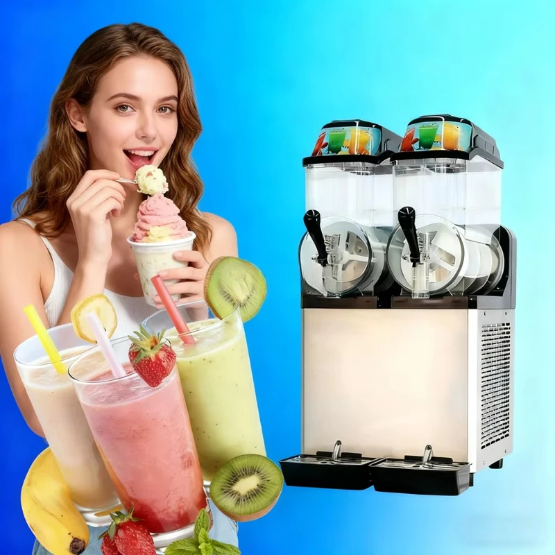 

3 bowls of commercial slushers 12L X 3 stainless steel frozen drinks for bars, cafes and restaurants