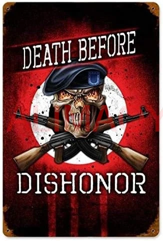 Retro Death Before Dishonor Metal Signs Military 8