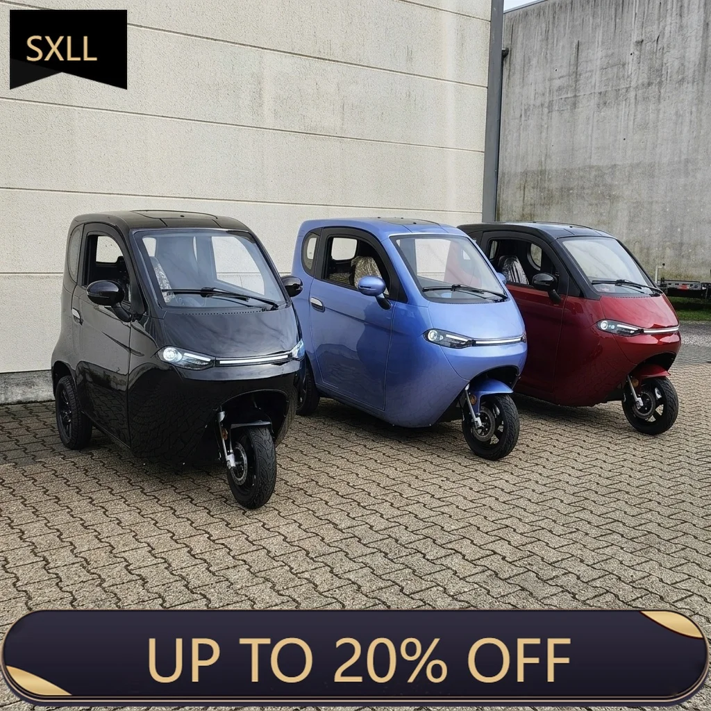SXLL Enclosed Cabin Passenger Single Drive 2000 Motor Tricycle 3 Wheel Scooter with Rear 25km/h 45km/h