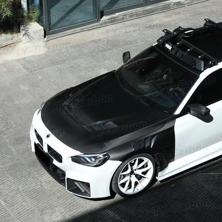 Dry Carbon Fiber Front Engine Hood Cover for BMW 2 Series G42 M240I G87 M2 2022+ Car Vent Bonnet Cap Car Styling ALP Style FRP
