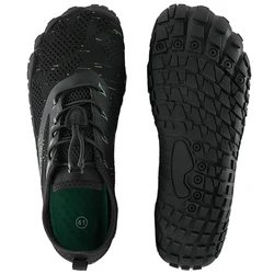 Men Minimalist Barefoot Shoes Zero Drop Unisex Wide Width Fashion Sneaker Breathable Mesh Men Barefoot Wide-toed Shoes Soft Sole