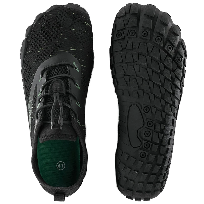 Men Minimalist Barefoot Shoes Zero Drop Unisex Wide Width Fashion Sneaker Breathable Mesh Men Barefoot Wide-toed Shoes Soft Sole