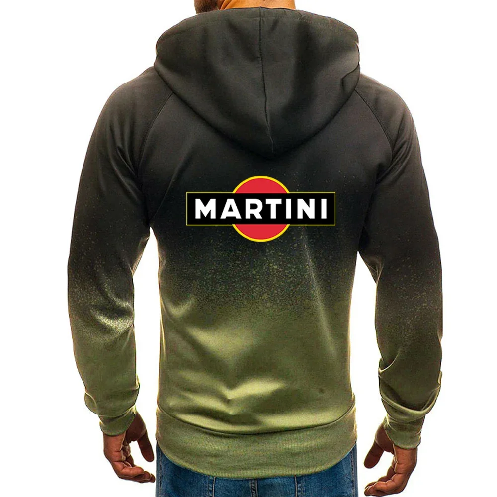 Martini Racing 2024 męskie nowe modne bluzy wygodne Casual Harajuku gradientowy kolorowy sweter bluzy kurtka z zamkiem błyskawicznym topy