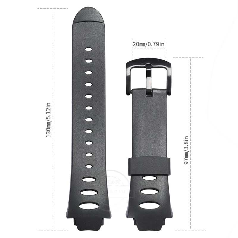 Rubber Replacement Watch Band Strap For SUUNTO Observer SR X6HRM DEC19 P45 18Apr23 Stainless Steel Buckle Wristband Accessories