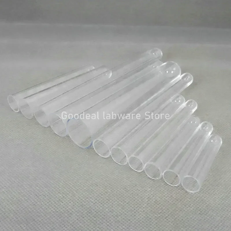 50pcs/100pcs Clear Lab Round Bottom Plastic Test Tubes with Cork Party Wedding gift tube Bath salt vial Candy Bottle