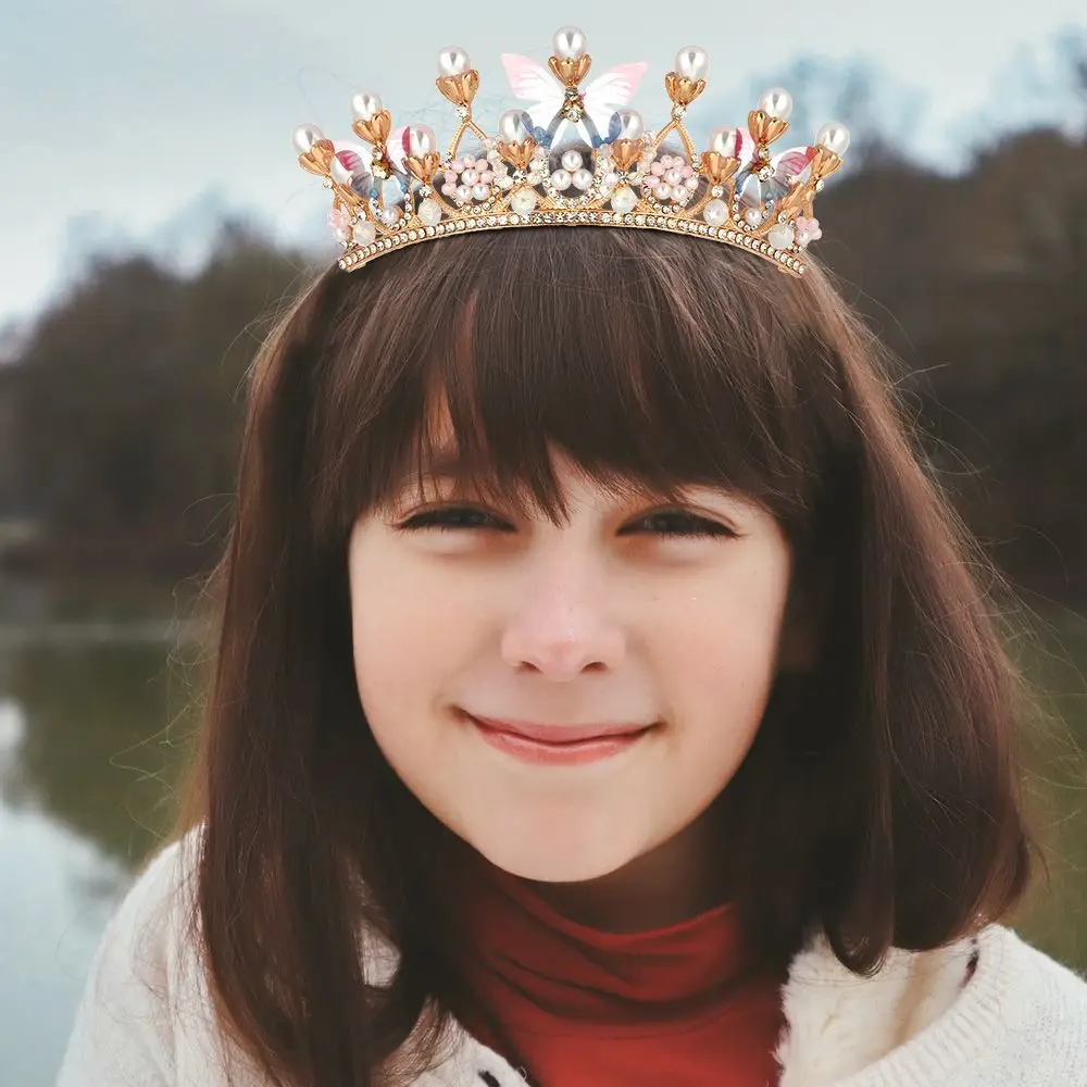 

Model Catwalk Handmade Birthday Tiaras for Girls Princess Crown Pearl Headband
