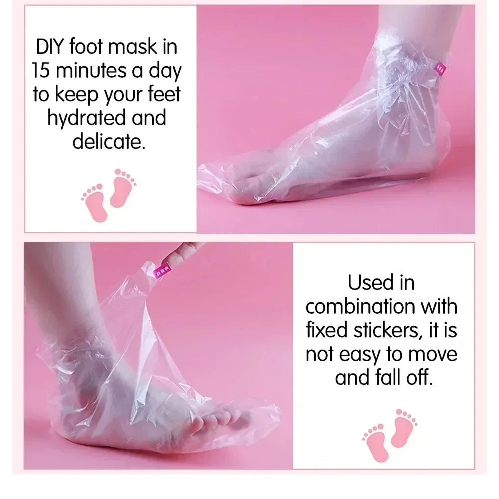 100PCS Disposable Foot Bags Detox SPA Covers Transparent Foot Mask Covers Moisturizing Pedicure Prevent Infection Remove Chapped