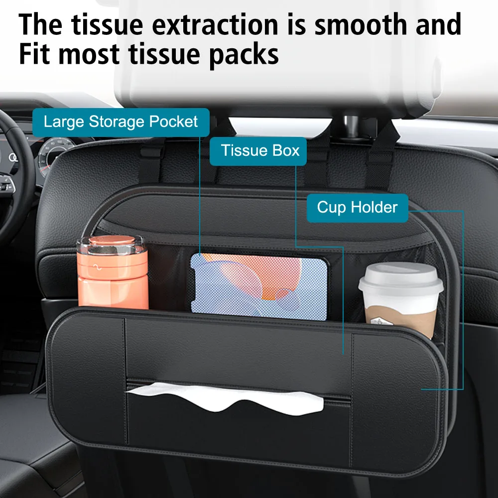 Car Seat Back Storage Bag Auto Seat Back Pocket Rear Seat Interior Products Travel Accessories Backbox Storage Box Waterproof