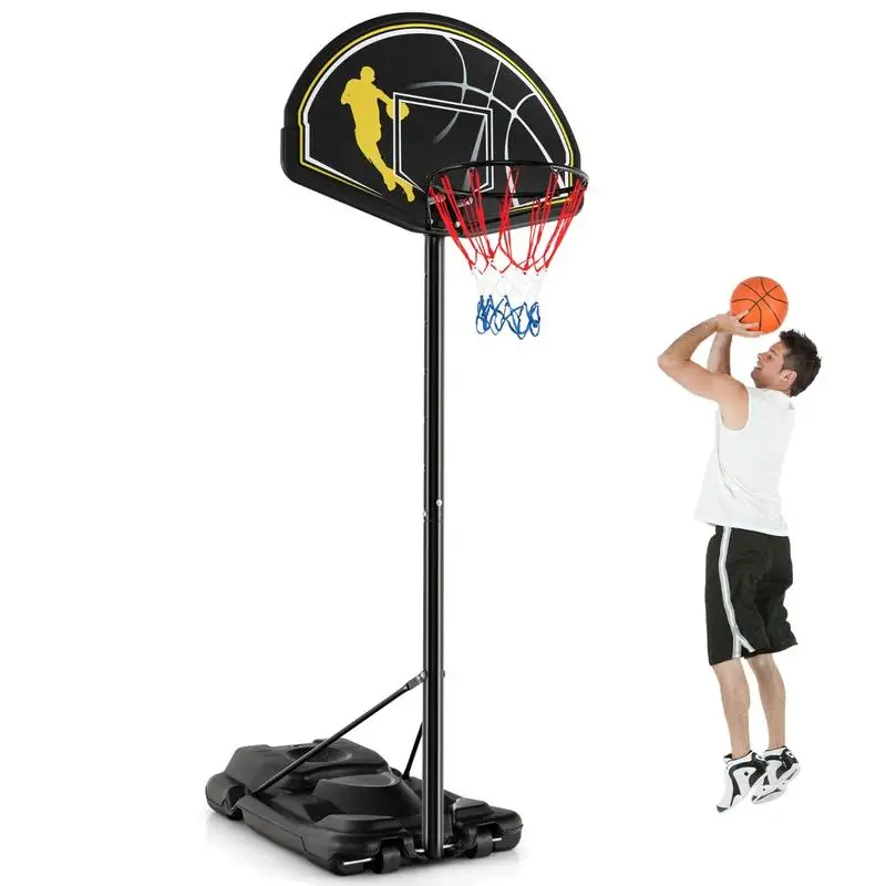 

4.25-10 Feet Portable Adjustable Basketball Goal Hoop System