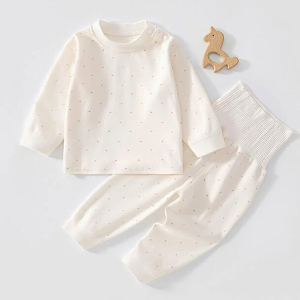 Baby Clothes Set 100% Cotton Long Sleeve Tops High Waist Pants Two Pieces Spring Autumn Winter Infant Boy Girl Outfits