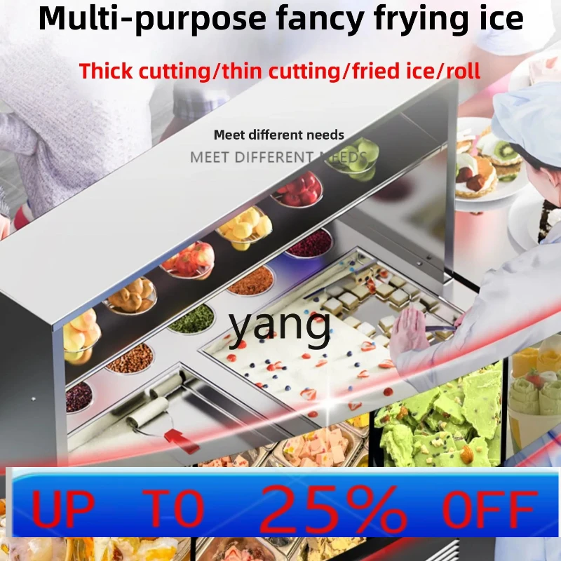 

LTT stall yogurt frying ice machine commercial fried milk ice cream roll single and double pot machine