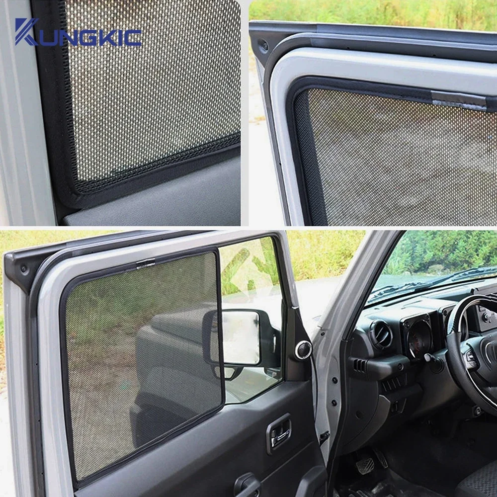 For Suzuki Jimny 3-door version 2019 2020 2021 2022 2023 2024 2025 2026 Car Sunshade Mesh Magnetic Window Curtain Sunshade