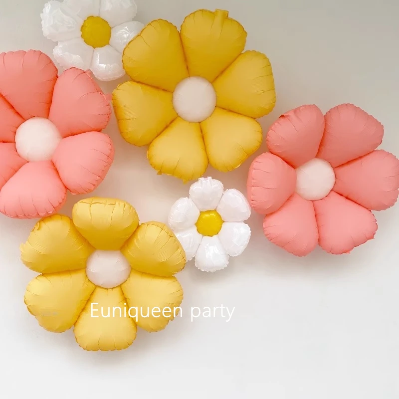 Large Size Retro Pink Yellow Daisy Flower One Two Groovy Party Sunflower Chamomile Baby Shower Birthday Party Room Decoration