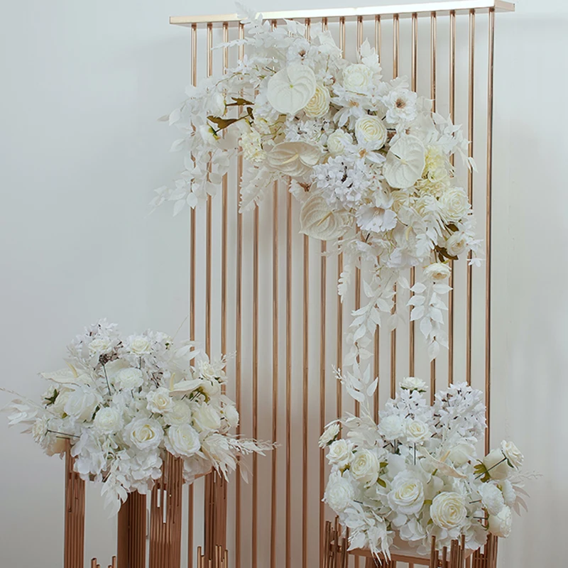 Palm White Artificial Wedding Flowers Row Hang Backdrop Decor Party Arch Satge Arrange Floral Prop Table Centerpiece Flower Ball