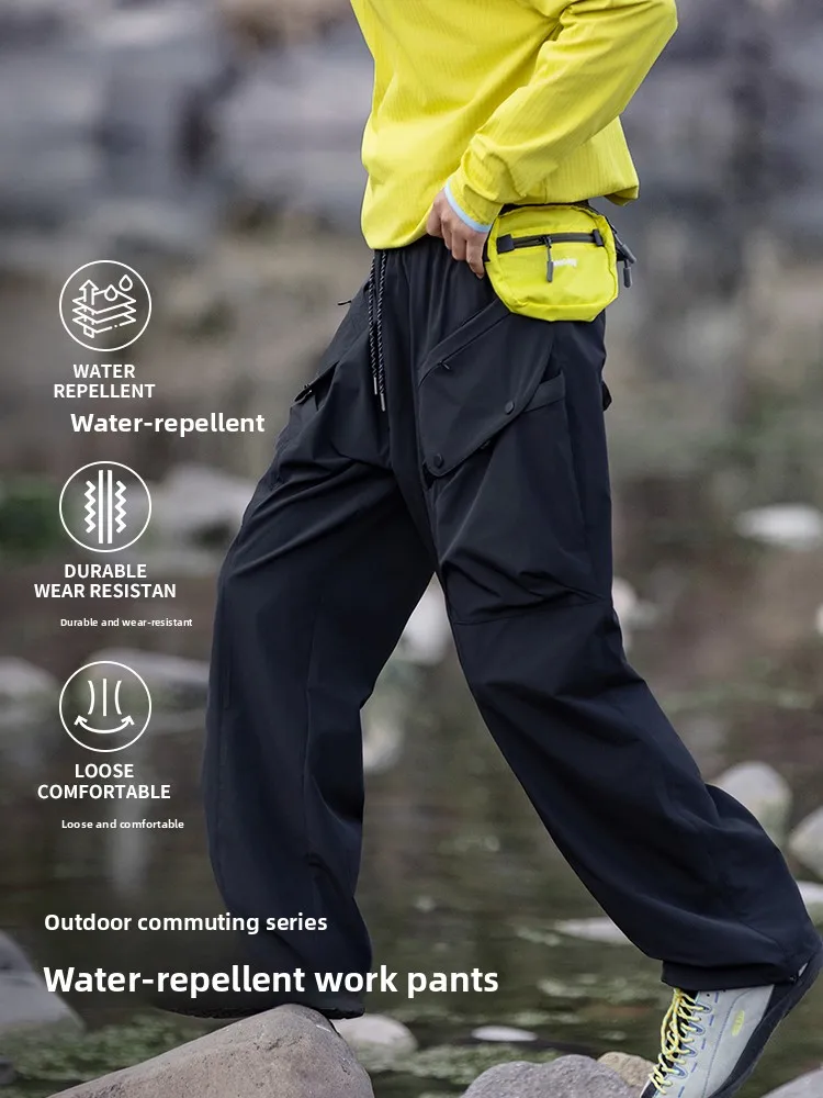 

Lightweight Wear Resistant Waterproof Outdoor Function Multi ket Casual Loose Straight Leg Trousers Workwear Pants