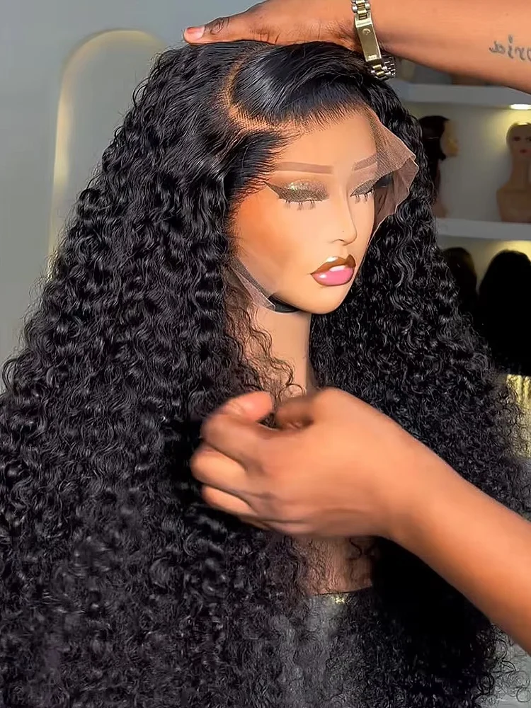 

300% Hd Transparent 13x6 Deep Wave Frontal Wigs Remy Hair 40 46 Inch 13x4 360 Water Curly Lace Front Human Hair Wigs For Women