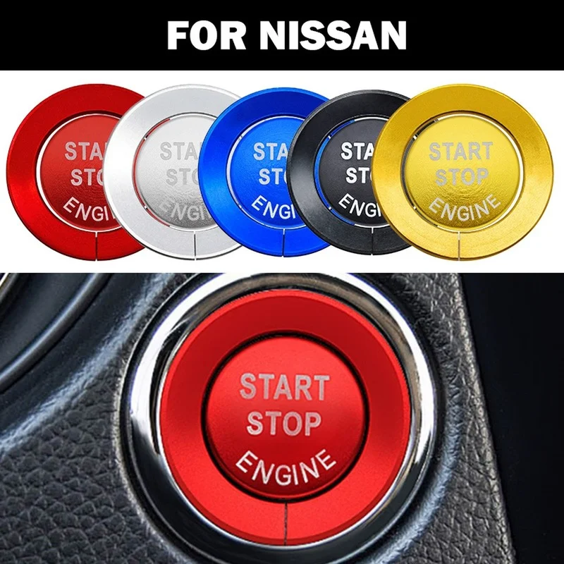 1pc Car Start Stop Engine Switch Button Cover Ring for Nissan X-trail T32 Rogue Qashqai Murano Teana De Encendido Para Automovil