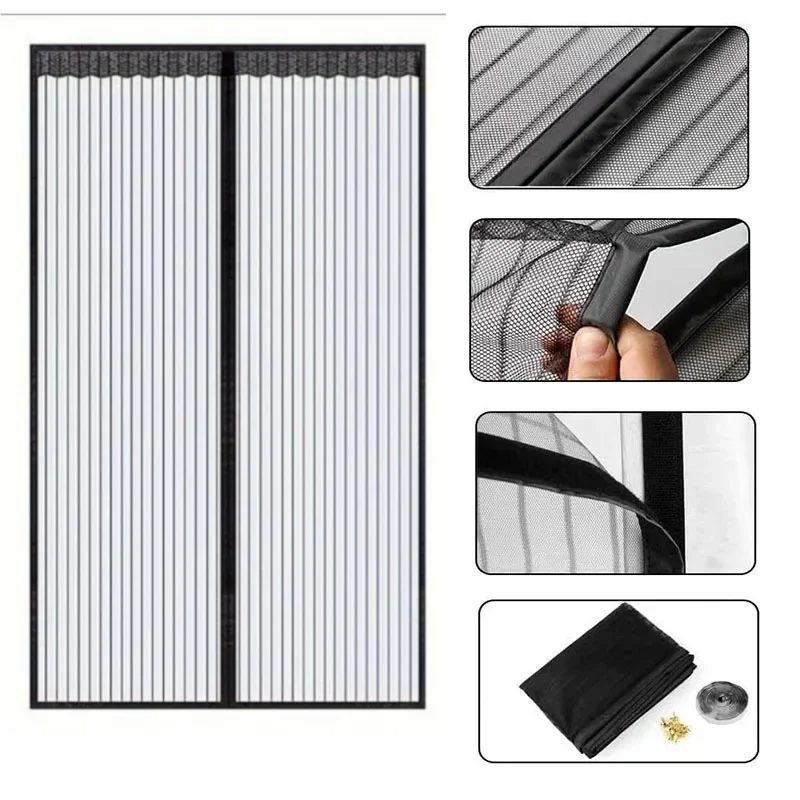 Magnetic Door Mosquito Net Anti Fly Insect Automatic Closing Invisible Mesh Screen Punch-Free Window Curtain Screen