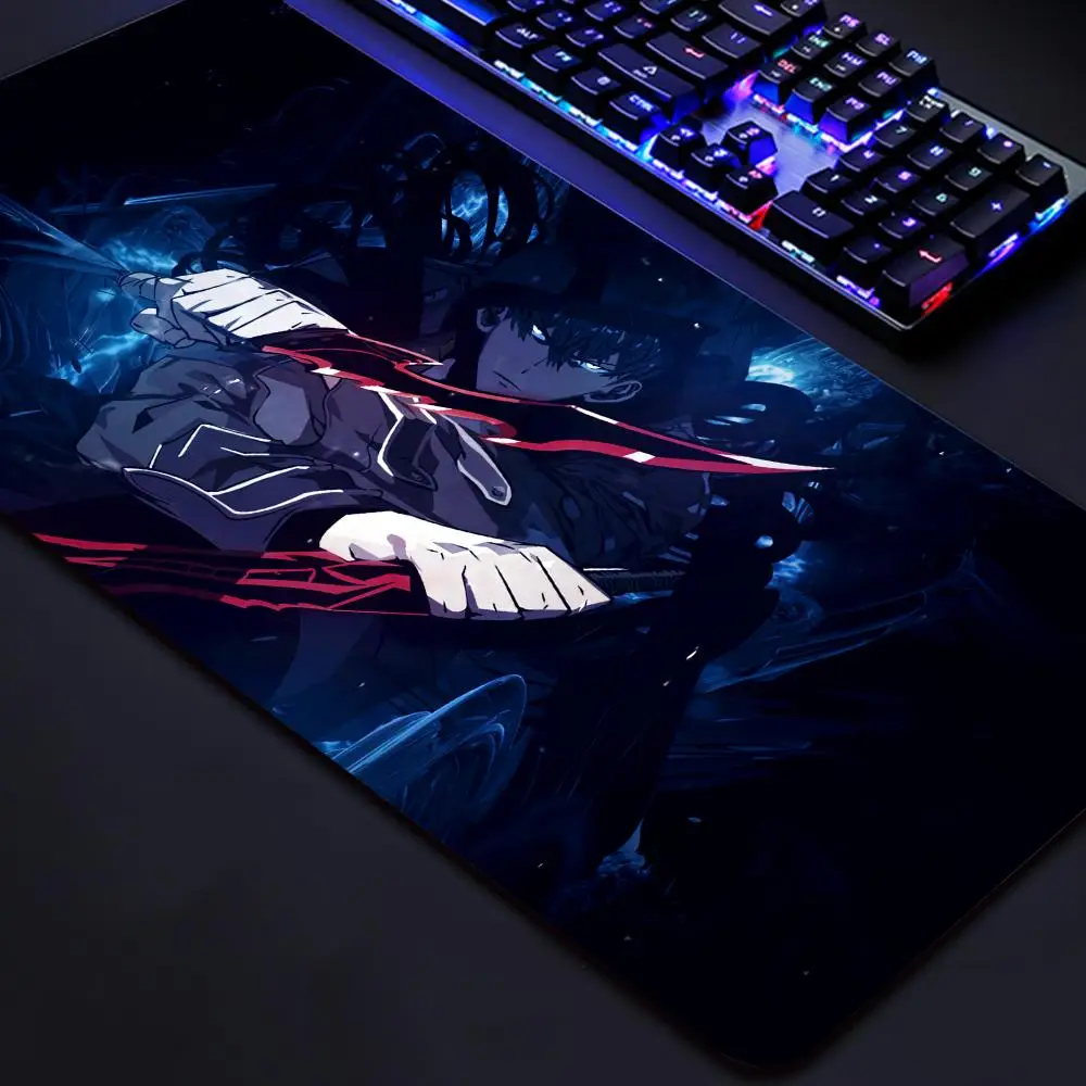 Alfombrilla de ratón de nivelación en L de s-solo de Anime, accesorios de juego grandes para PC, portátil, teclado de ordenador, alfombrilla de