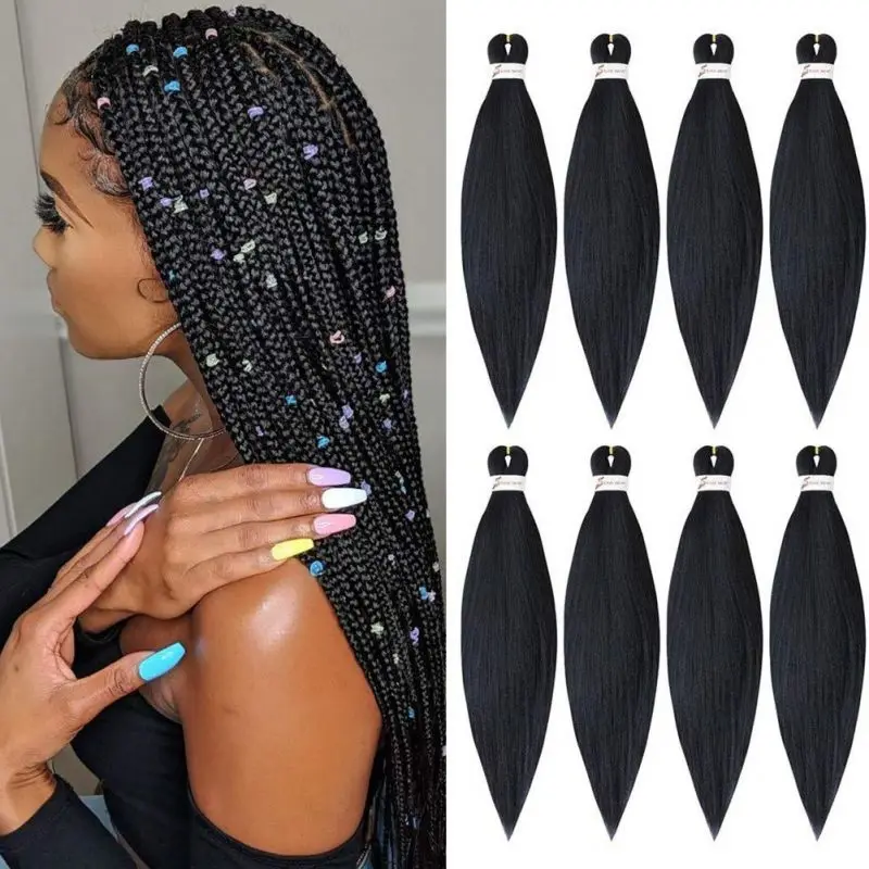 Pre Stretched Braiding hair 26 Inch Ombre Braiding Hair Extensions Hot Water Setting Crochet Synthetic Braids Hair