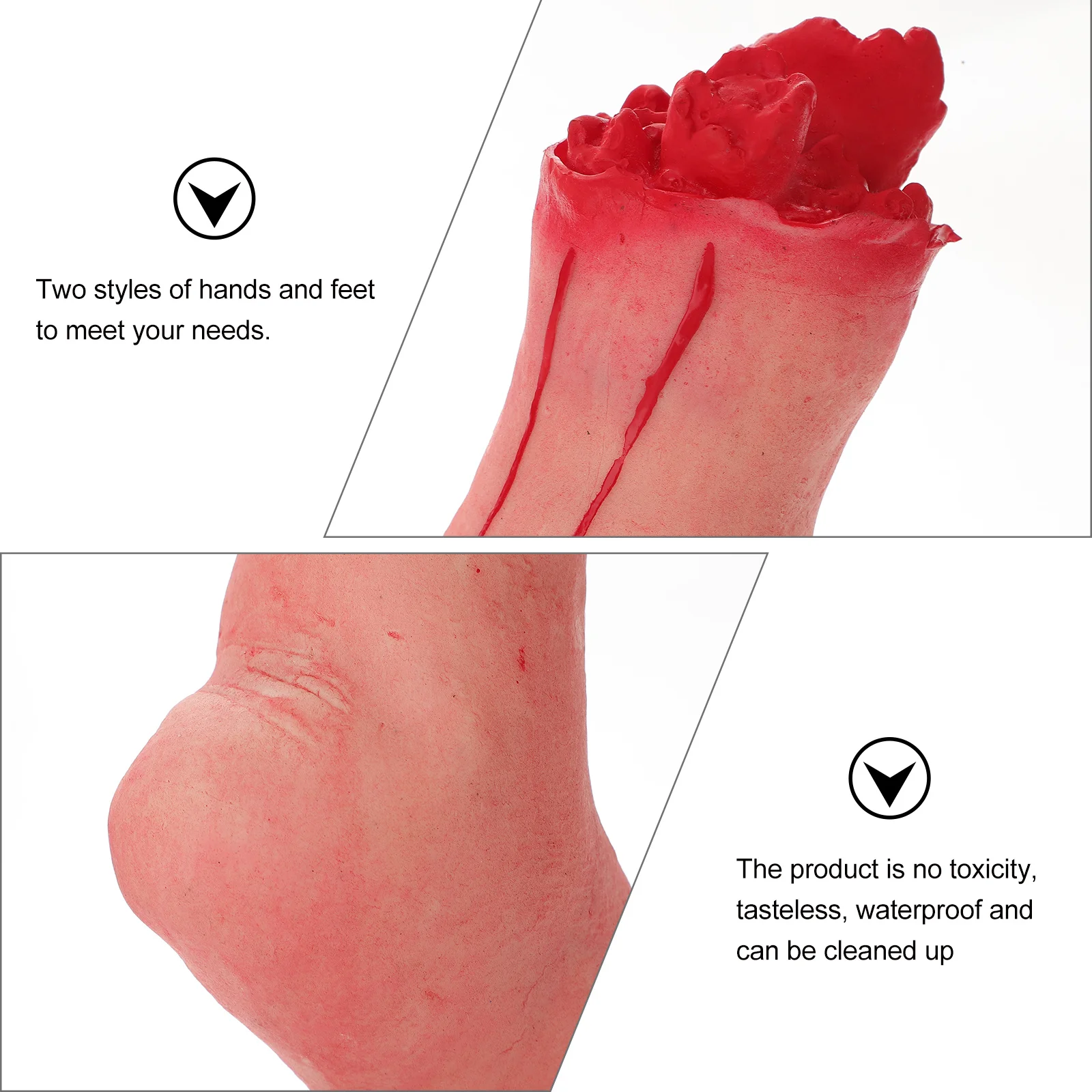 

2pcs Fake Hand Foot Prank For Halloween Party Supplies Trick Props Party Accessories Simulated Hand Foot