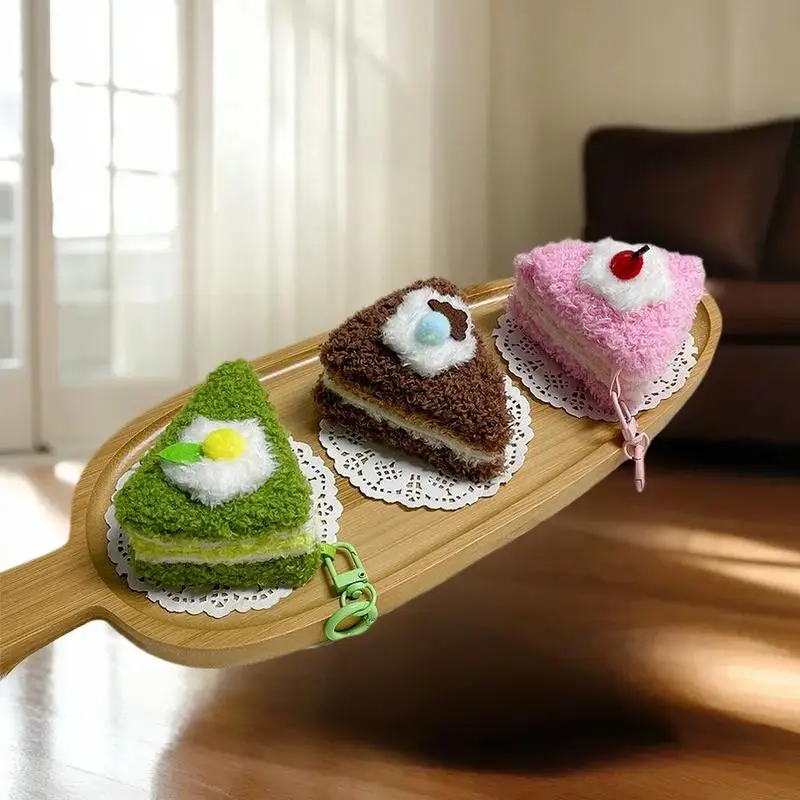 لطيف مثلث ألف طبقة كعكة الغذاء أفخم المفاتيح الإبداعية عروسة كارتون قلادة Kawaii ظهره حلية الديكور الهدايا #3