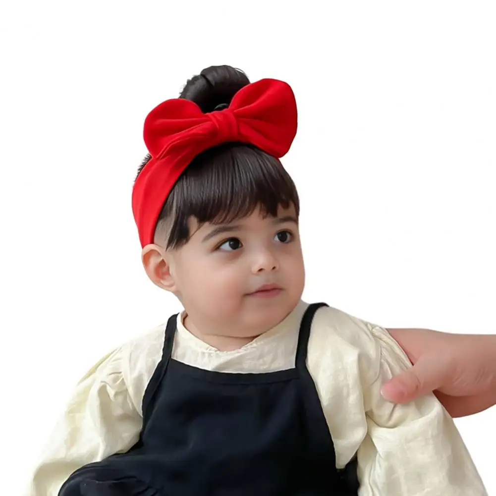 

Elastic Hair Band for Infants Girls' Bowknot Decor Elastic Hair Band Set Baby Wig Headband Accessory Kit for Easy Wear for Kids