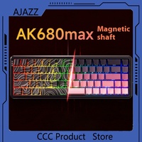 New AJAZZ  Ak680max Magnetic Axis Mechanical Keyboard Contour Line Side Carving Wired Esports Rt Low Latency Office Game Gifts